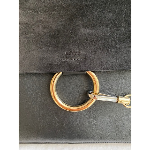 100% Authentic Chloe Faye Suede-Flap Shoulder Bag - Picture 9 of 12